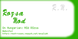 rozsa mod business card
